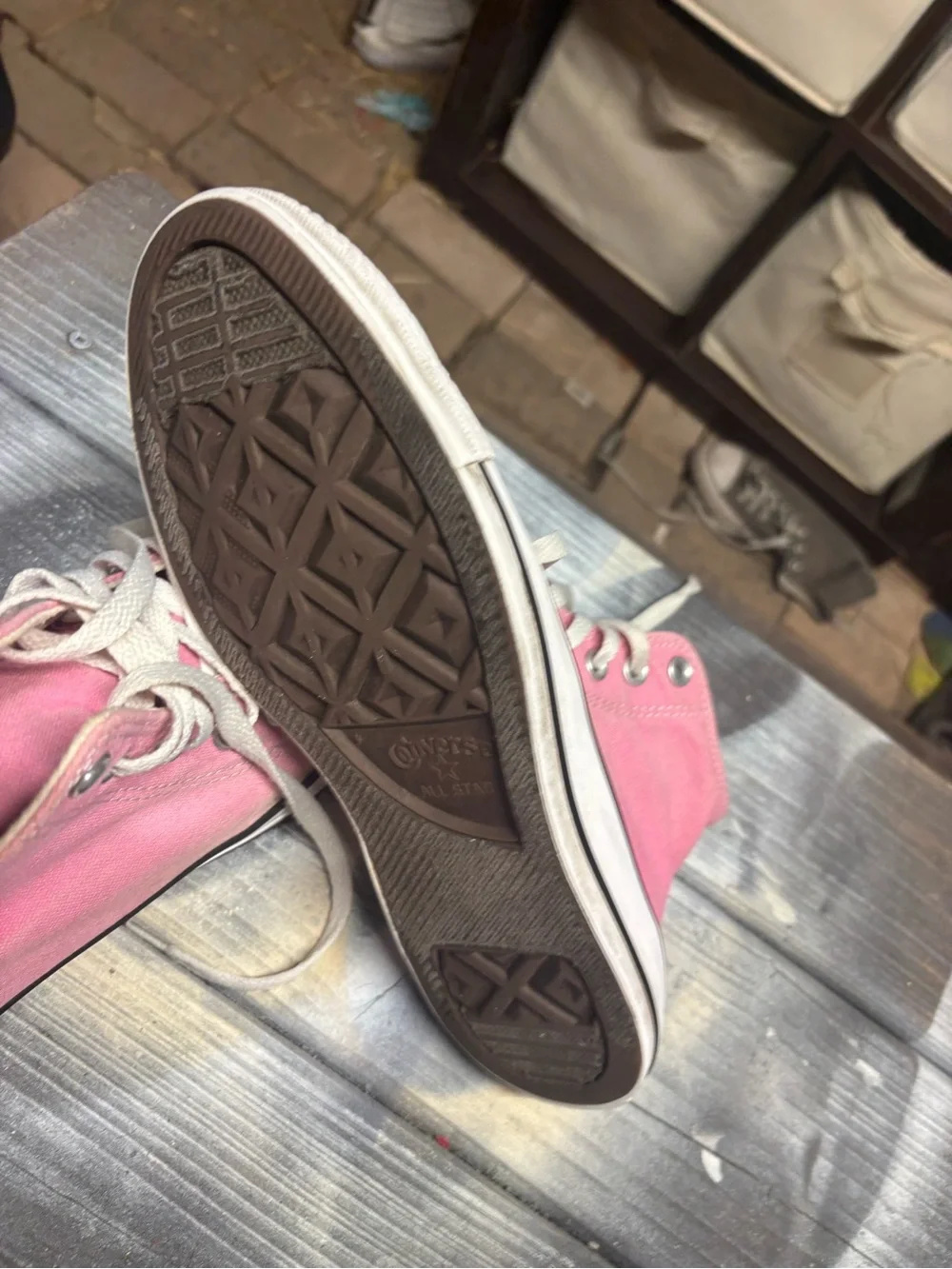 Pink Converse high top sneakers in US womens 9 #hightop #classic